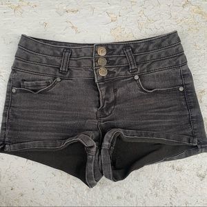 Black jean shorts